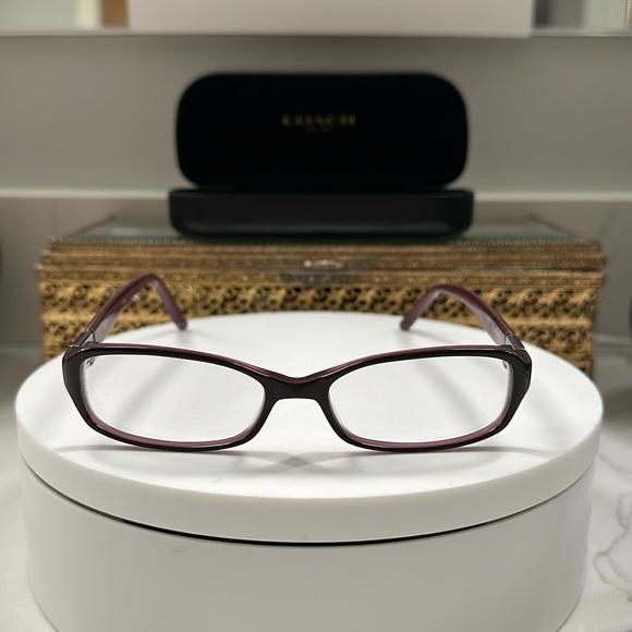 Coach - Rx - Pinkish-Purple Eyeglass Frames EUC, w Coach Black Leather Hard-Case - Picture 3 of 17